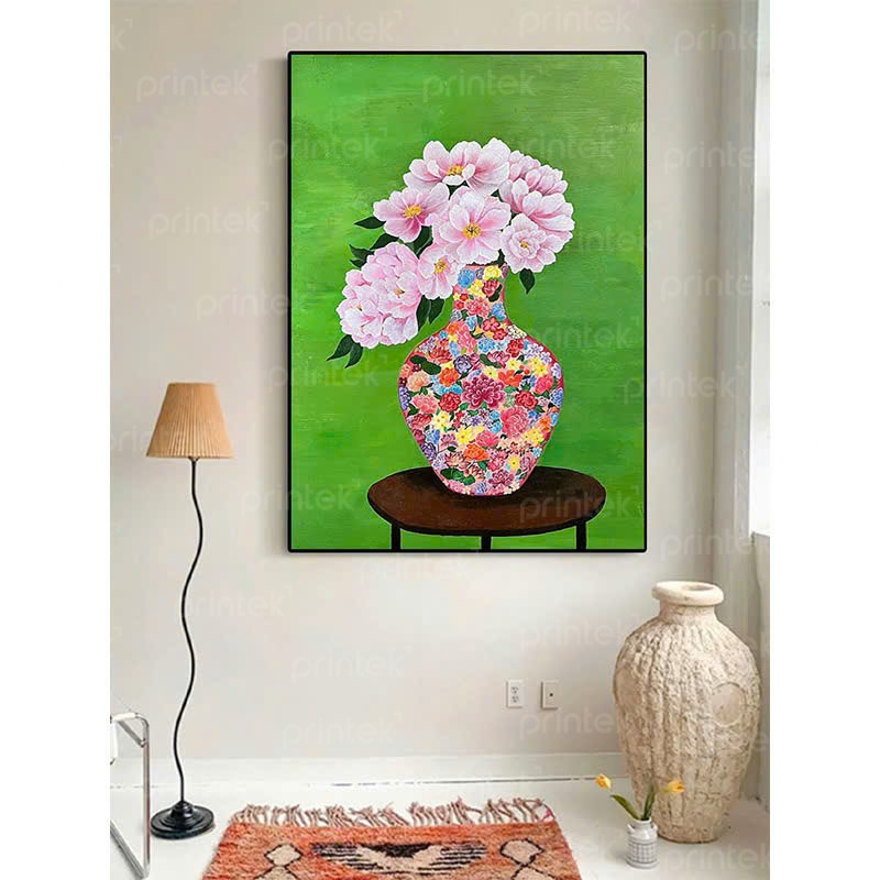 Tranh tĩnh vật lọ hoa, tranh phong cách indochine - PT6806