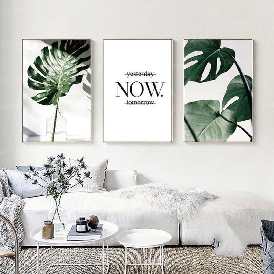 Bộ 3 tranh canvas lá cây, đã có khung – PIN692