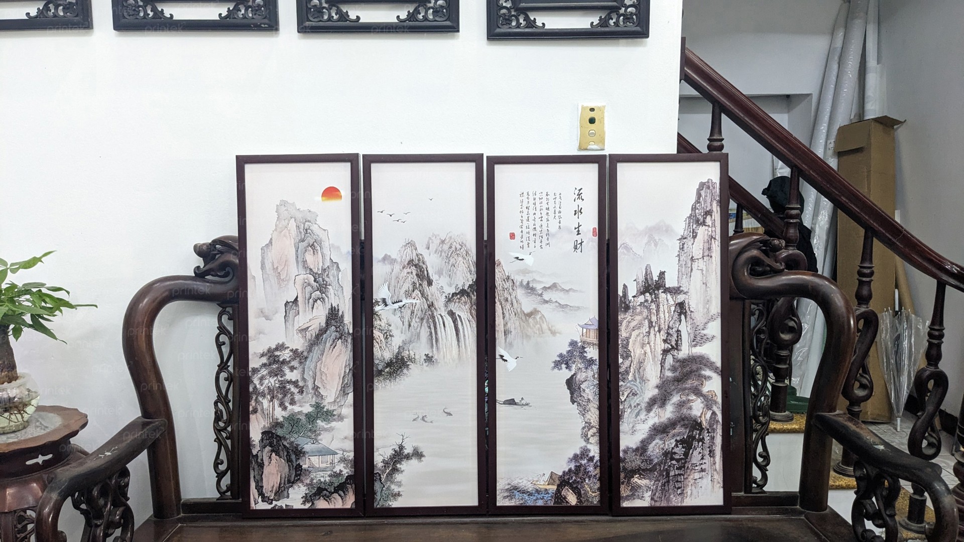 tranh tứ quý thuỷ mặc
