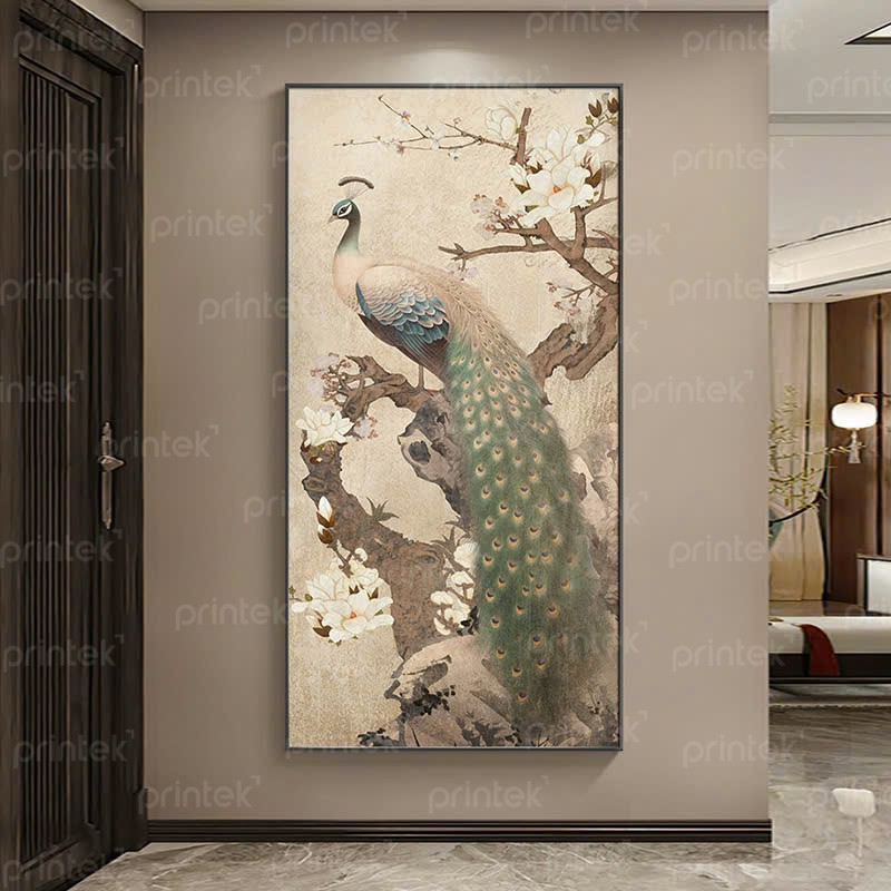 Tranh treo tường chim công, trang trí phòng khách - TS896143