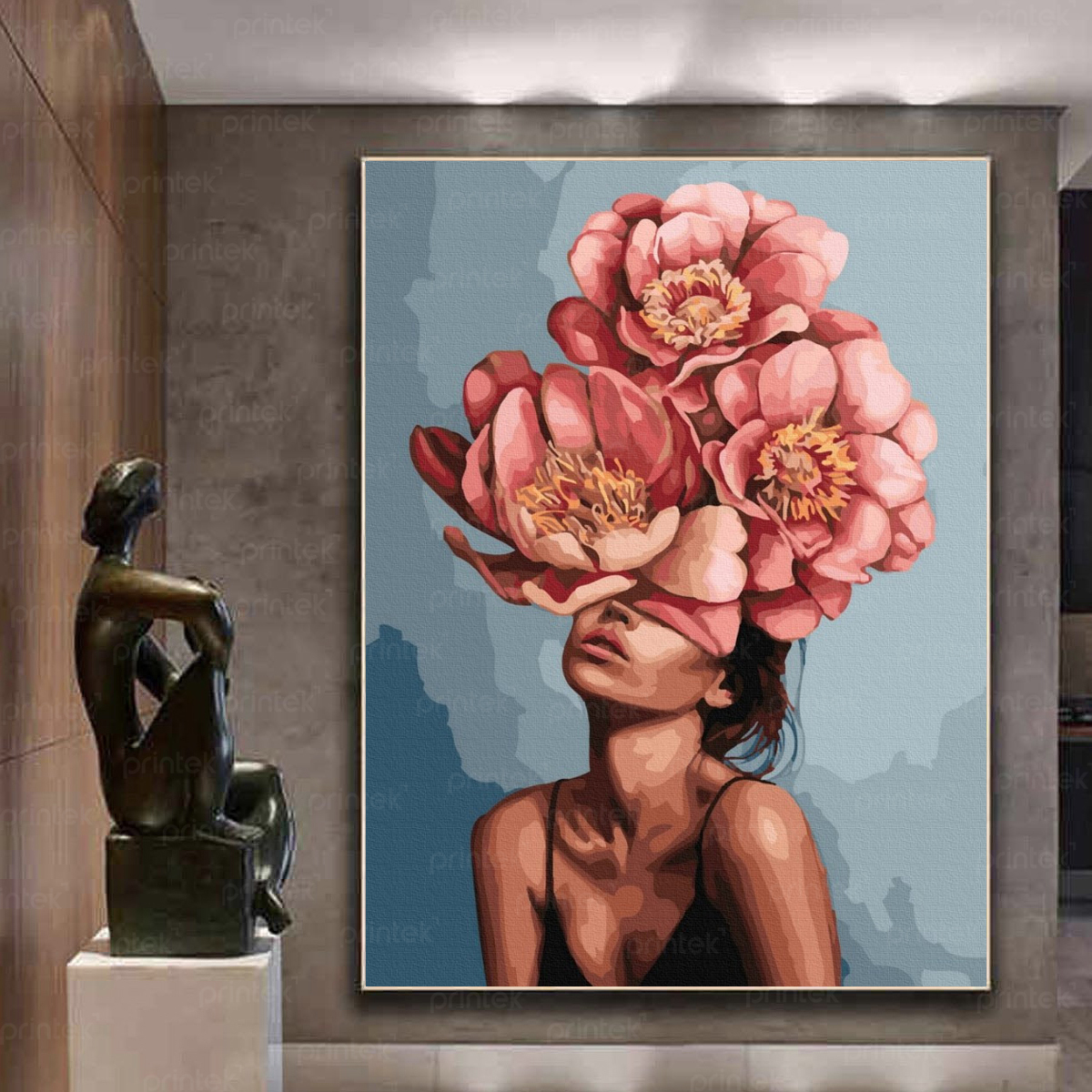 Tranh chân dung cô gái, đã có khung – ST3637