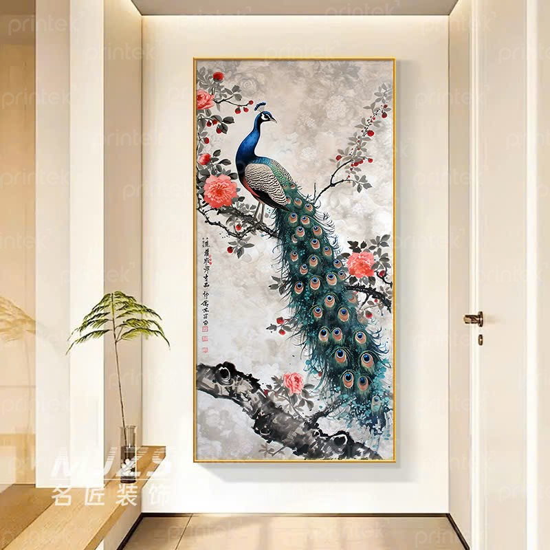 Tranh treo tường chim công, trang trí phòng khách - TS896144