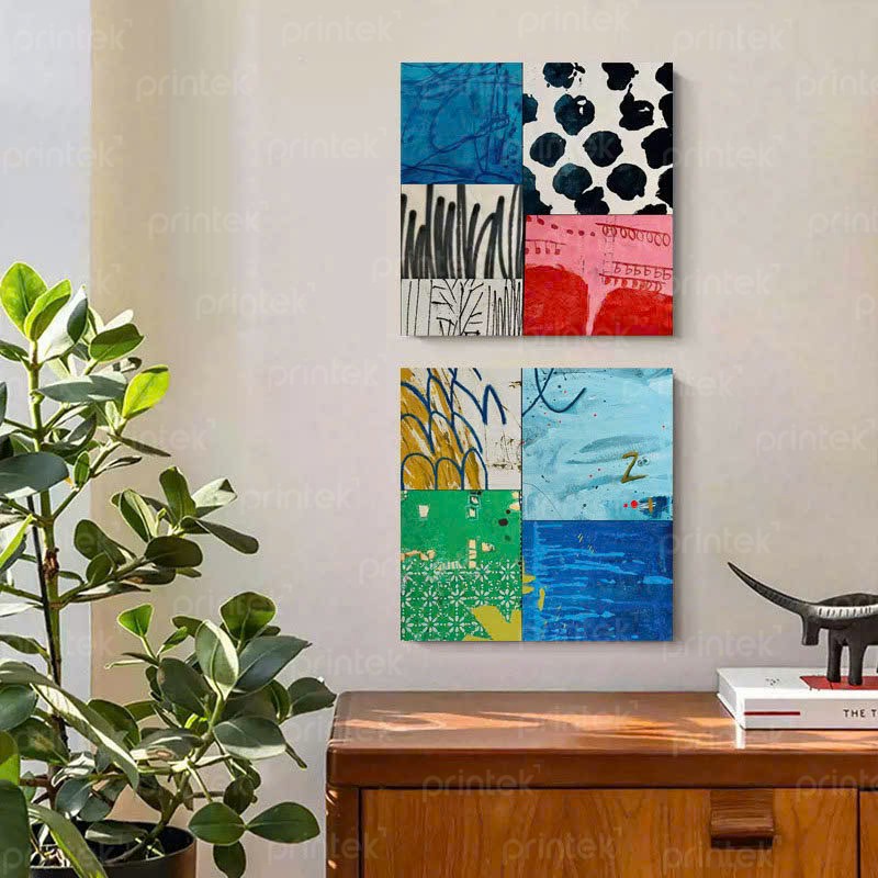 Tranh Collage Art kết hợp Trừu Tượng Hiện Đại - TT1487
