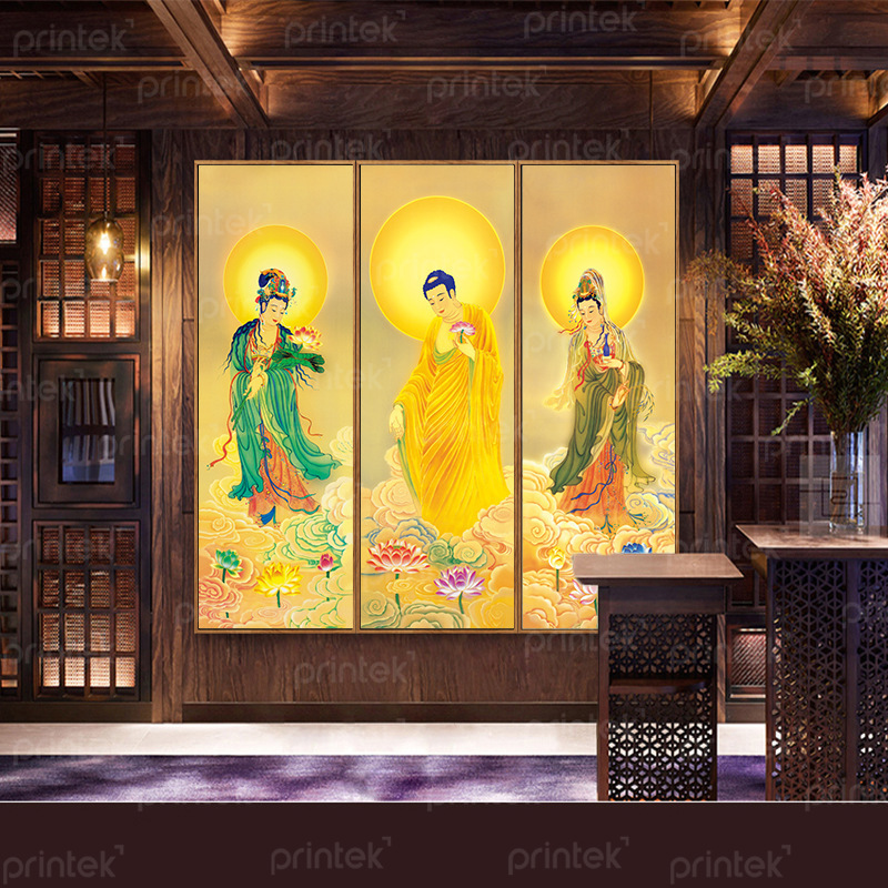 Bộ 3 tranh treo tường phòng thờ, đã có khung - TP149224