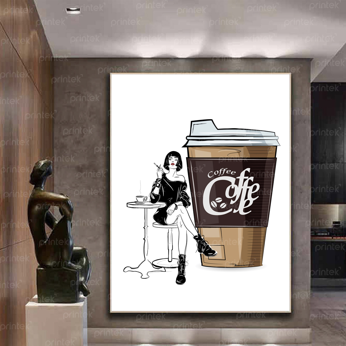 Tranh trang trí quán cafe, đã có khung - ST220941