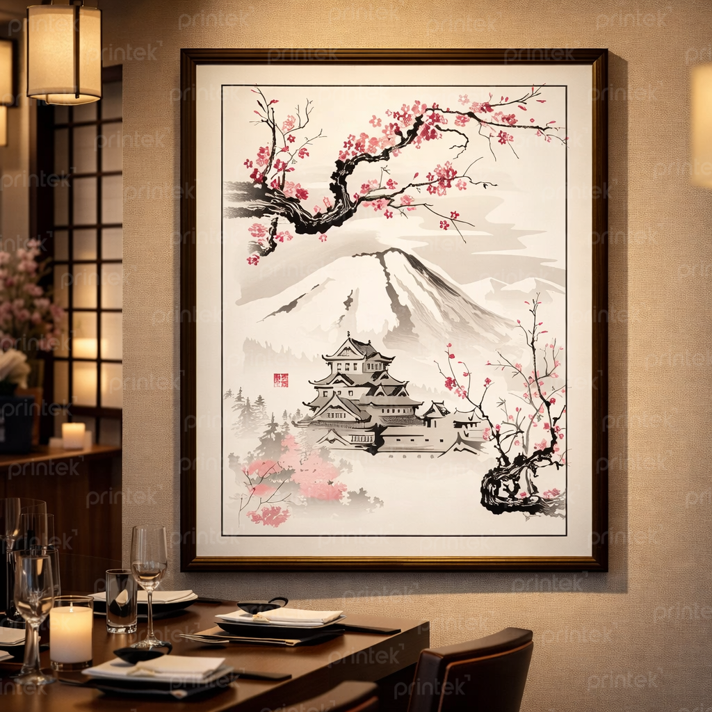 Tranh đền Yasukuni, trang trí nhà hàng, quán ăn Nhật Bản – DC-NB002
