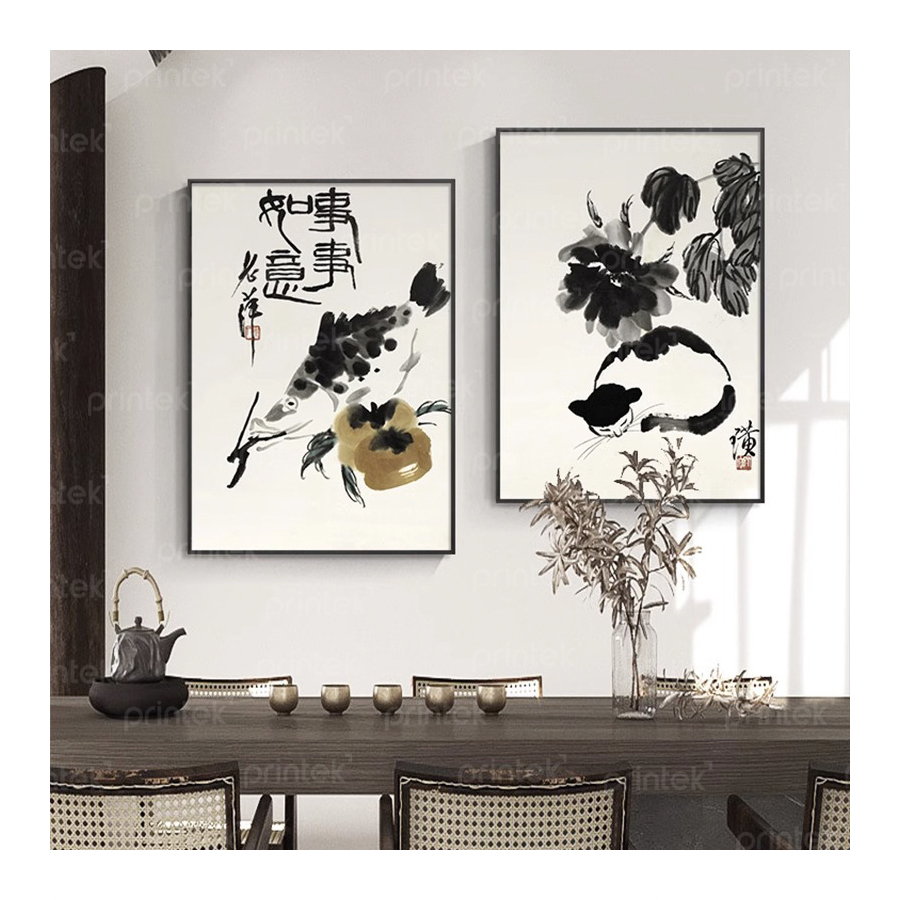 Bộ 2 tranh thuỷ mặc đen trắng - TB13323950