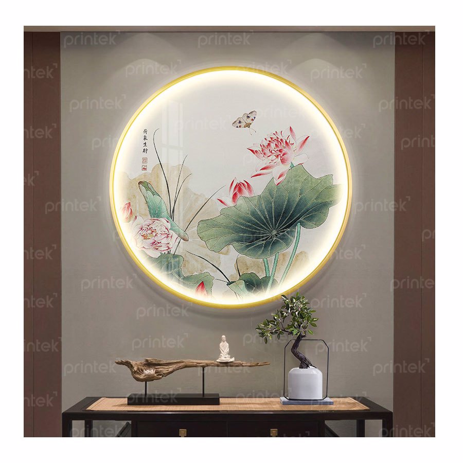 Tranh hoa sen đèn led, in theo yêu cầu - LED014