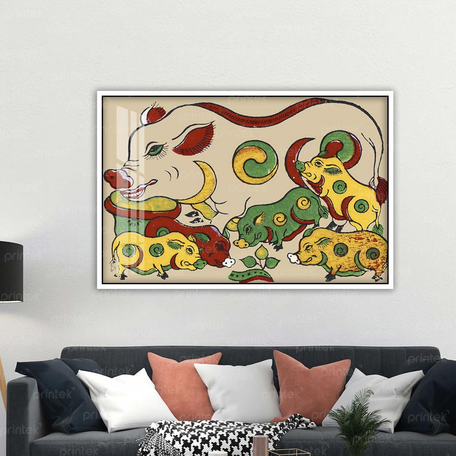 Tranh dân gian Đông Hồ Đàn Lợn Âm Dương - MS4794